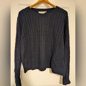 Simons Dark Gray Cable Knit Sweater